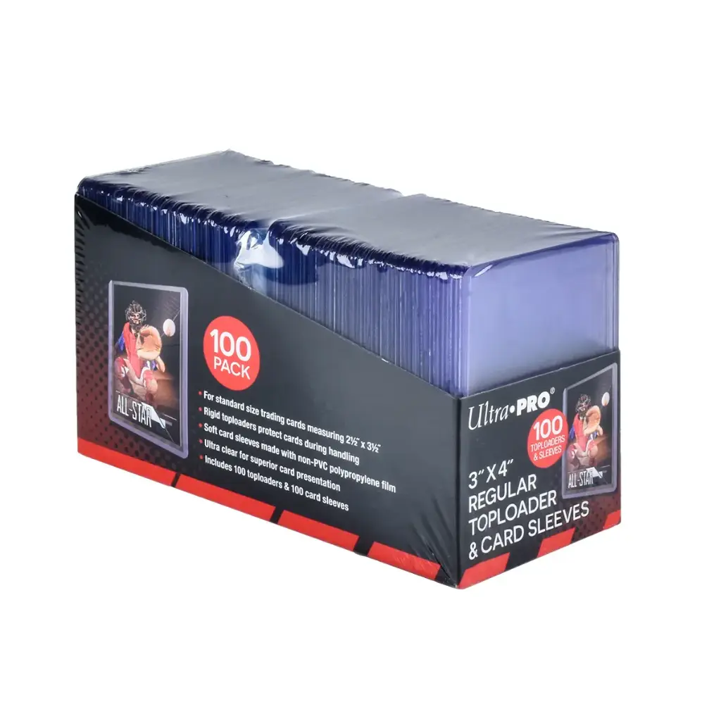 Ultra Pro - Présentoir de comptoir de 100 toploaders et pochettes de rangement standard (8x10cm) 
