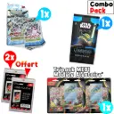 Bundle JCC Pokemon Tripack ME01 Méga Evolutions + Yu-Gi-Oh! JCC Pack de 3 Boosters Les Chasseurs de Justice (Blister cartonné) + Booster Star Wars Légendes de la force - FR