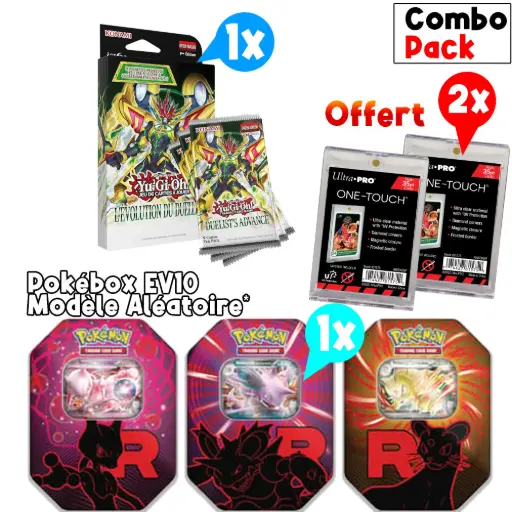 Bundle: JCC Pokémon Pokébox EV10 Rivalité Destinées + Yu-Gi-Oh! - L'évolution du Duelliste - Tuckbox (3 Boosters) FR
